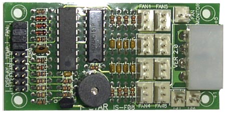 8-fan and temperature monitoring board w/ buzzer